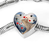 Ocicat Print Heart Charm Steel Bracelet-Free Shipping