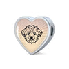 Maltese Dog Vector Art Print Heart Charm Steel Bracelet-Free Shipping