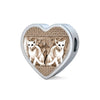 Oriental Shorthair Cat Print Heart Charm Steel Bracelet-Free Shipping