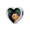 Staffordshire Bull Terrier Print Heart Charm Braided Bracelet-Free Shipping