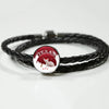 Sphynx Cat Print Circle Charm Leather Bracelet-Free Shipping