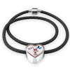 Labrador Retriever Texas Print Heart Charm Leather Bracelet-Free Shipping
