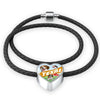 Cute Beagle Dog Print Texas Heart Charm Leather Bracelet-Free Shipping