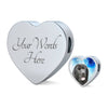 Newfoundland Dog Print Heart Charm Leather Bracelet-Free Shipping
