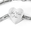Domestic Canary Bird Print Heart Charm Steel Bracelet-Free Shipping