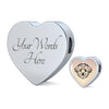 Maltese Dog Vector Art Print Heart Charm Steel Bracelet-Free Shipping