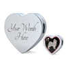 Pomeranian Dog Love Print Heart Charm Steel Bracelet-Free Shipping
