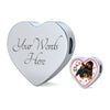 Tibetan Mastiff Dog Print Heart Charm Steel Bracelet-Free Shipping