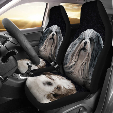 Cute Lhasa Apso Dog Print Car Seat Covers-Free Shipping