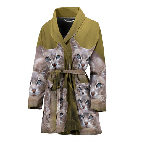 Amazing Tonkinese Cat Print Women's Bath Robe-Free Shipping