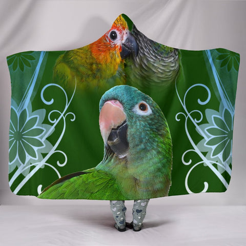 Conure Parrot Print Hooded Blanket-Free Shipping