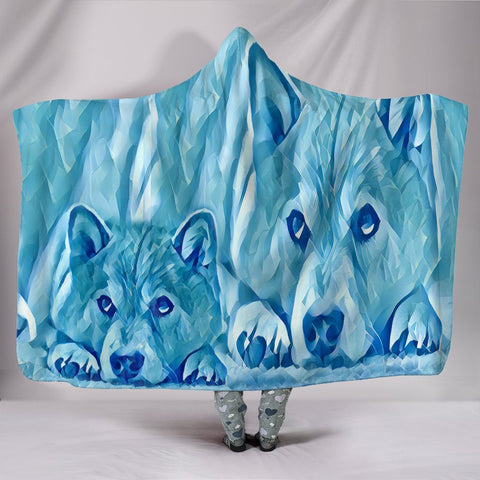 Snowy Shiba Inu Dog Print Hooded Blanket-Free Shipping