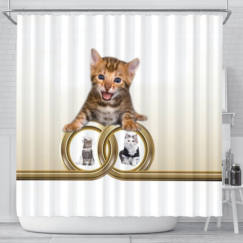 Bengal cat Print Shower Curtain-Free Shipping