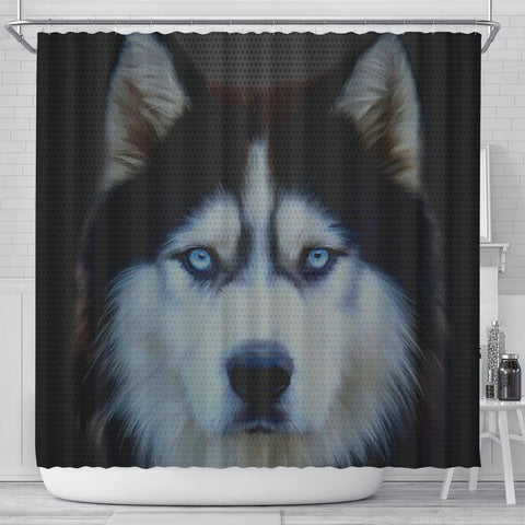Amazing Siberian Husky Dog Print Shower Curtains-Free Shipping