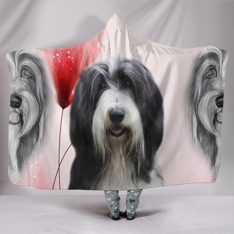 Bearded Collie Print Hooded Blanket-Free Shipping