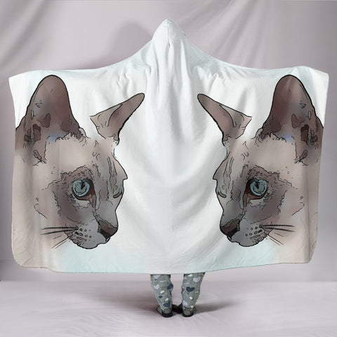 Amazing Tonkinese cat Print Hooded Blanket-Free Shipping