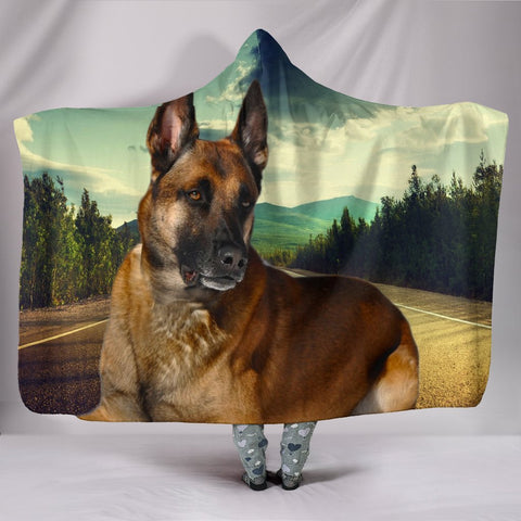 Malinois Dog Print Hooded Blanket-Free Shipping