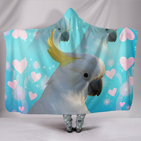 Cockatoo Parrot Print Hooded Blanket-Free Shipping