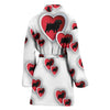Norfolk Terrier In heart Print Women's Bath Robe-Free Shipping