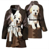Shih-Poo Dog Print Women's Bath Robe-Free Shipping