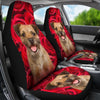 Border Terrier On Rose Print Car Seat Covers-Free Shipping
