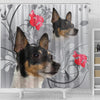 Cute Toy Fox Terrier Print Shower Curtain-Free Shipping