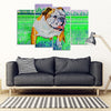 Bulldog Art Print 5 Piece Framed Canvas- Free Shipping