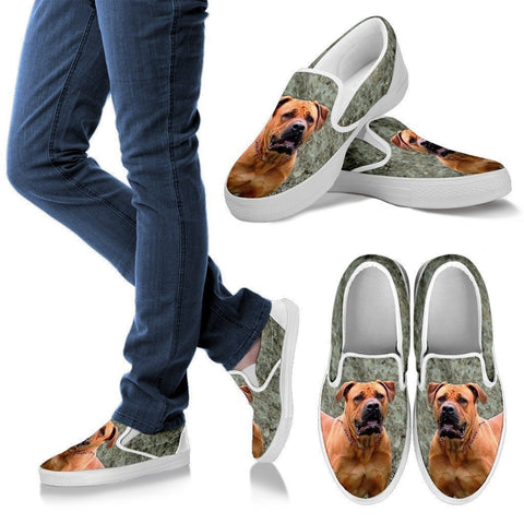 South African Boerboel Dog Print Slip Ons For Women-Express Shipping