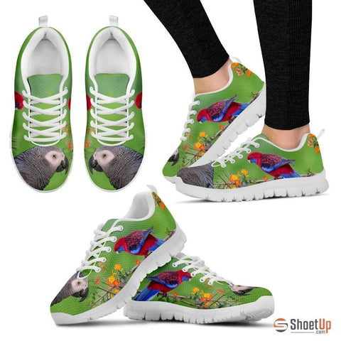 African Grey Parrot Print Running Shoes For Women-Free Shipping