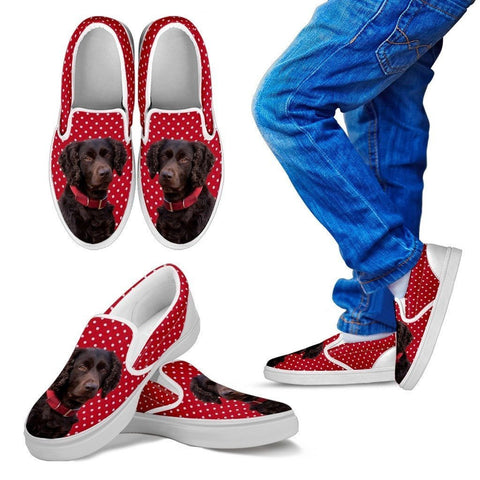 Boykin Spaniel Dog Print Slip Ons For Kids-Express Shipping