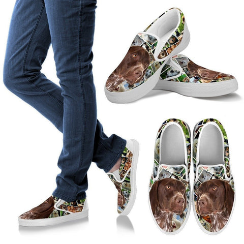 Amazing German Shorthaired Pointer Dog Print Slip Ons For Women-Express Shipping
