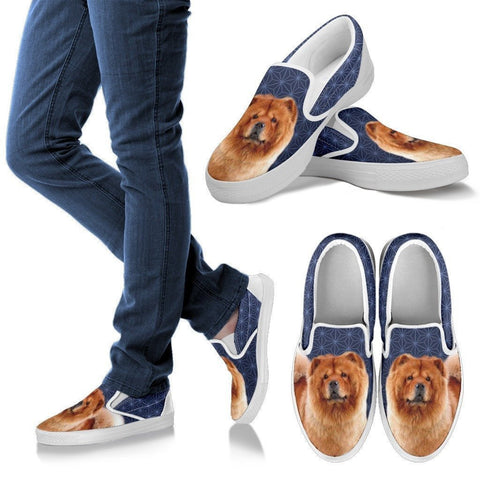 Chow Chow Dog Print Slip Ons For Women-Express Shipping