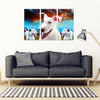 Bull Terrier 2 Print- Piece Framed Canvas- Free Shipping