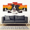 Border Collie Print-5 Piece Framed Canvas- Free Shipping