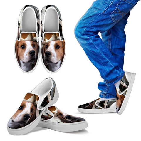 Treeing Walker Coonhound Print Slip Ons For Kids- Express Shipping