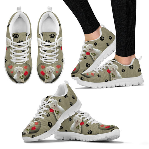 Valentine's Day Special-White Spanish Water Dog Print Running Shoes For Women-Free Shipping