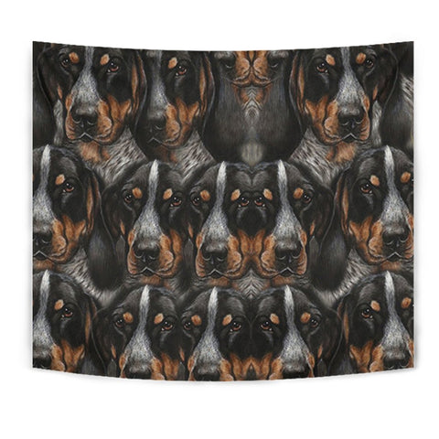 Bluetick Coonhound Dog In Lots Print Tapestry-Free Shipping