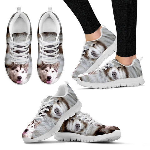 Canadian Eskimo Print Running Shoes For Women (White/Black)- Express Shipping