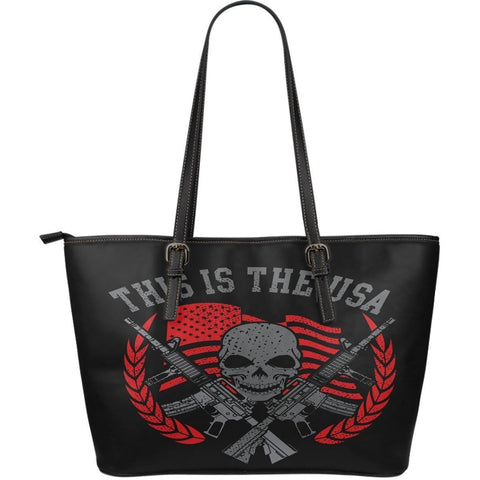 This Is The USA-Large Leather Tote Bag-Free Shipping