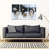 Siberian Husky Print- Piece Framed Canvas- Free Shipping