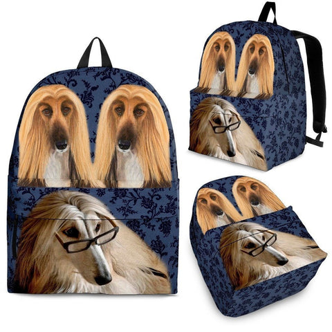 Afghan Hound Dog Print Backpack-Express Shipping