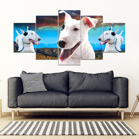 Bull Terrier 2 Print- Piece Framed Canvas- Free Shipping