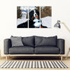 Bernese Mountain Dog Print 5 Piece Framed Canvas- Free Shipping