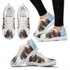 Basset Hound Blue White Print Sneakers For Women-Fee Shipping