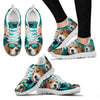 Beagle Dog On Deep Skyblue Print Running Shoes For Women- Free Shipping