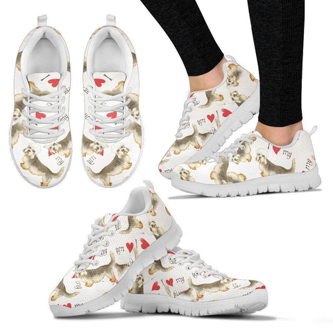 Dandie Dinmont Terrier Pattern Print Sneakers For Women- Express Shipping