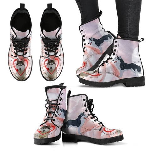 Valentine's Day Special Siberian Husky Print Boots For Women-Free Shipping