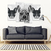 French Bulldog Print 5 Piece Framed Canvas- Free Shipping