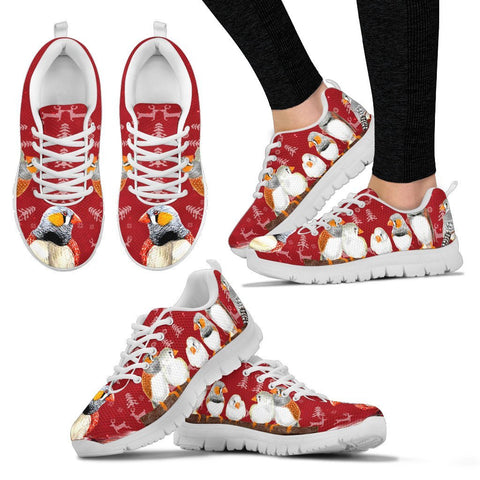 Zebra Finch Bird Christmas Running Shoes For Women- Free Shipping
