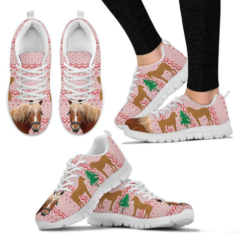 Curly Horse Print Christmas Running Shoes For Women-Free Shipping